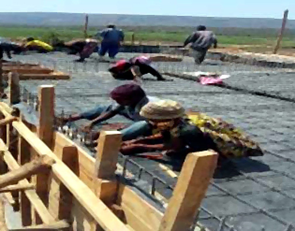 Concrete formwork on site